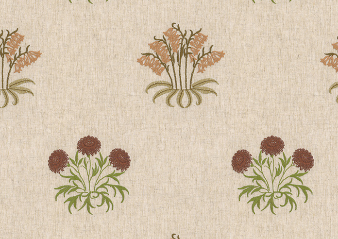 William Morris Lily Flower Embroidery, Madder - Roman Blind - Image 7